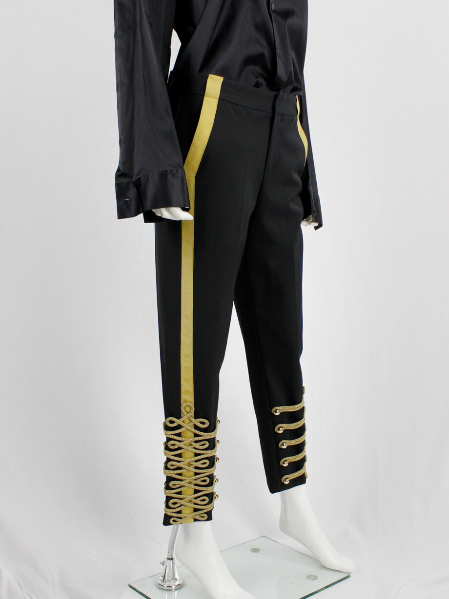 A.F. Vandevorst black Napoleonic officer’s trousers with gold buttons and ropes fall 2017 couture (11)
