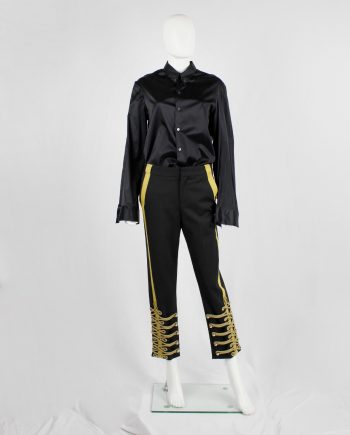 A.F. Vandevorst black Napoleonic officer's trousers with gold buttons and ropes — fall 2017 couture