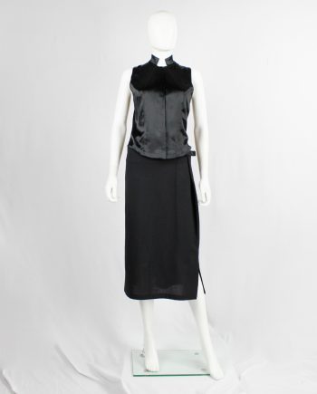 A.F. Vandevorst black sleeveless vest with corset boning in the back — fall 1999