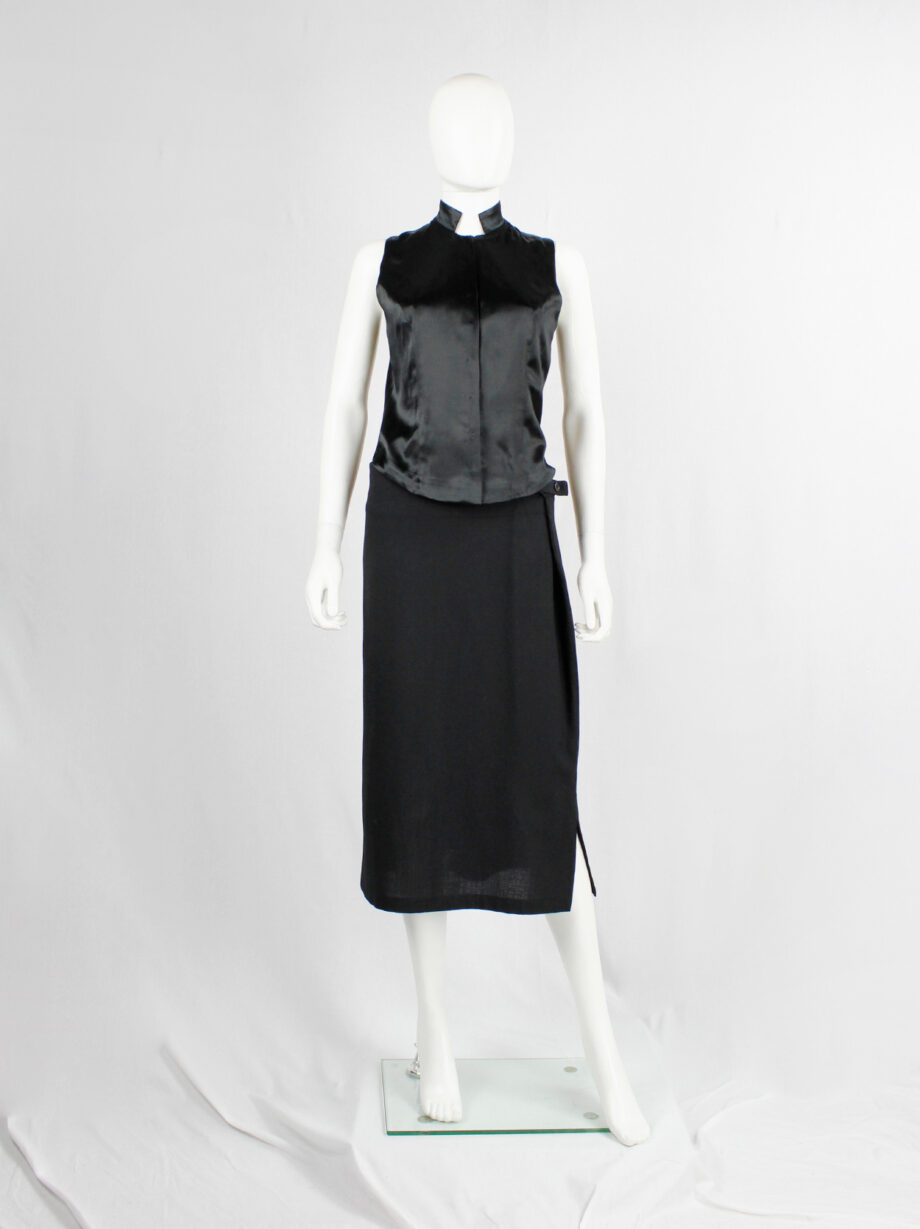 A.F. Vandevorst black sleeveless vest with corset boning in the back fall 1999 (2)