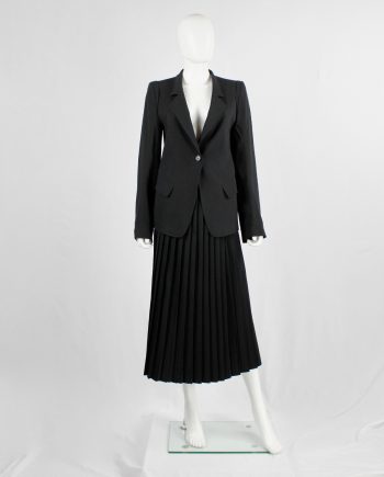 Ann Demeulemeester black classic blazer with single button closure