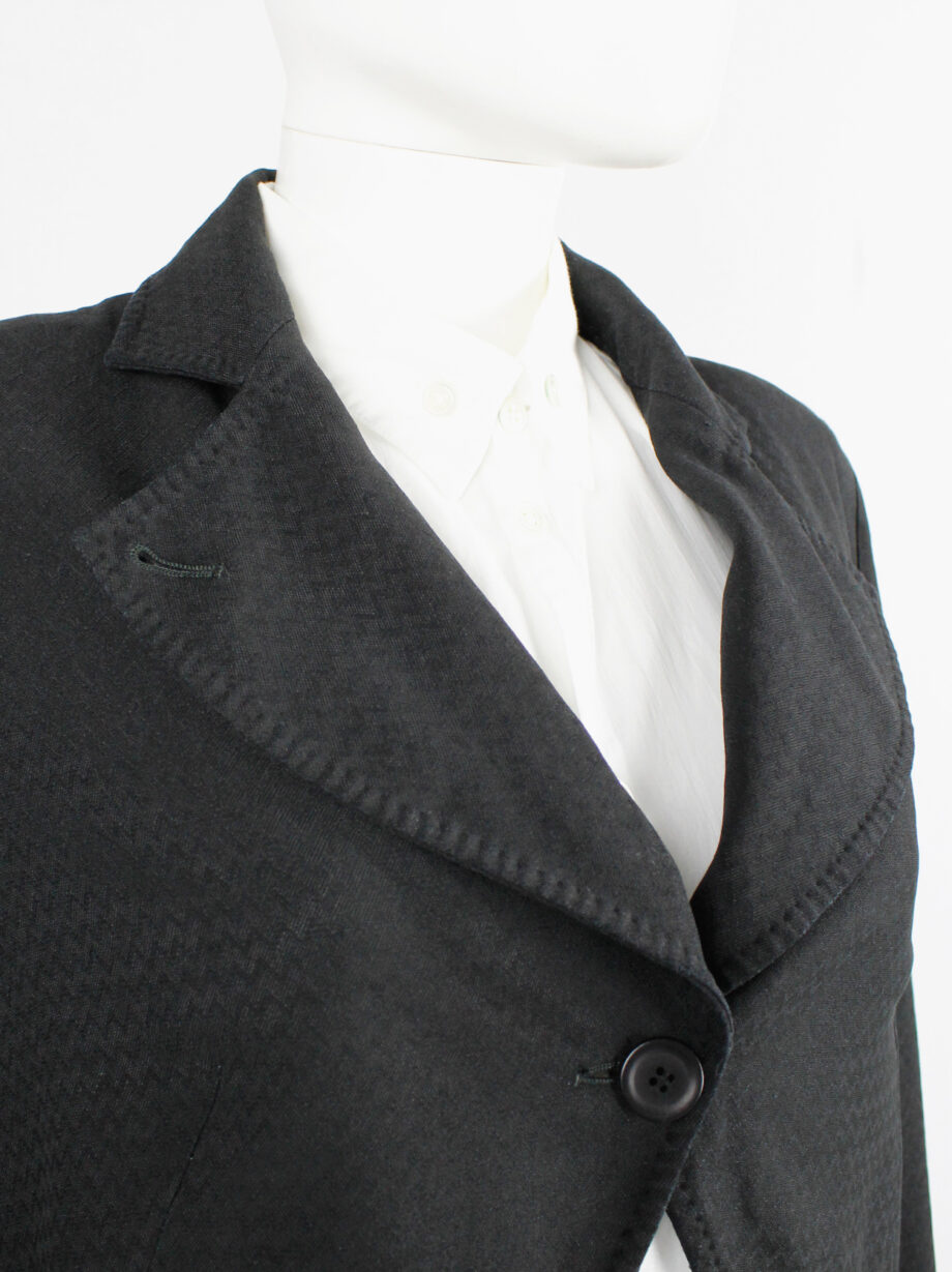 Ann Demeulemeester black cutaway blazer with cropped sleeves spring 1994 (15)