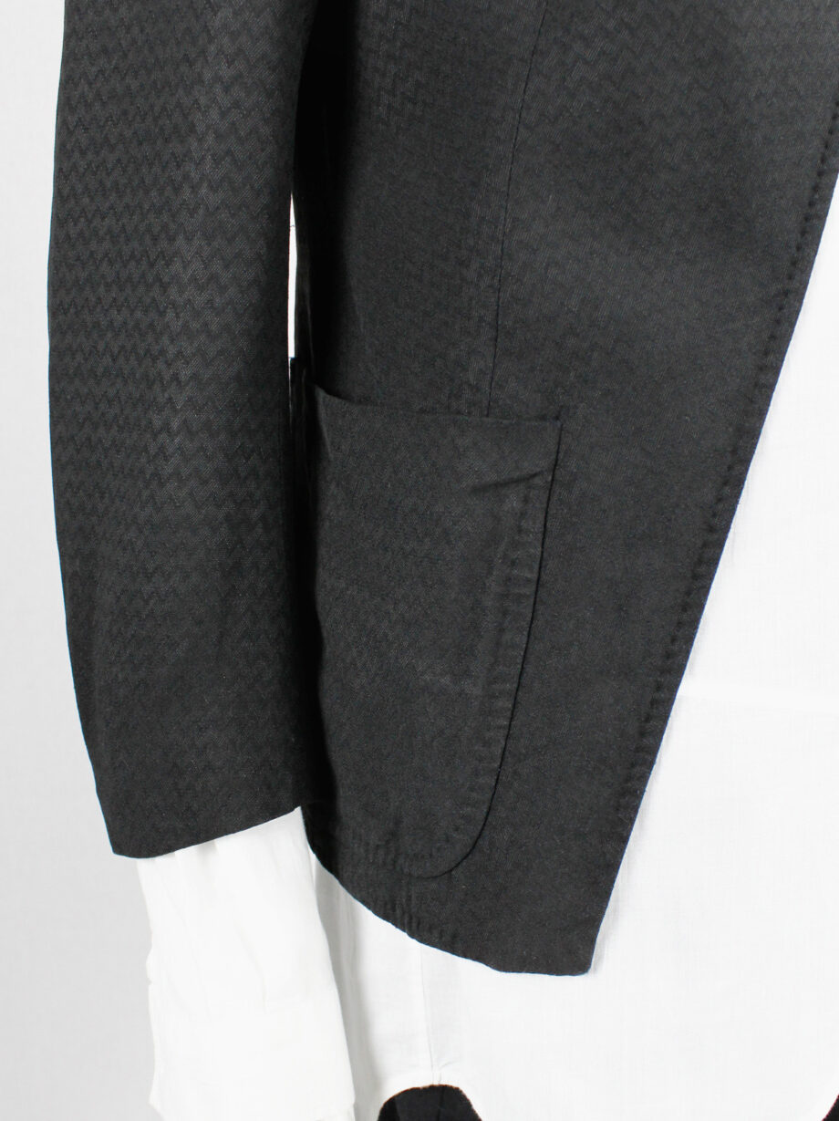 Ann Demeulemeester black cutaway blazer with cropped sleeves spring 1994 (16)