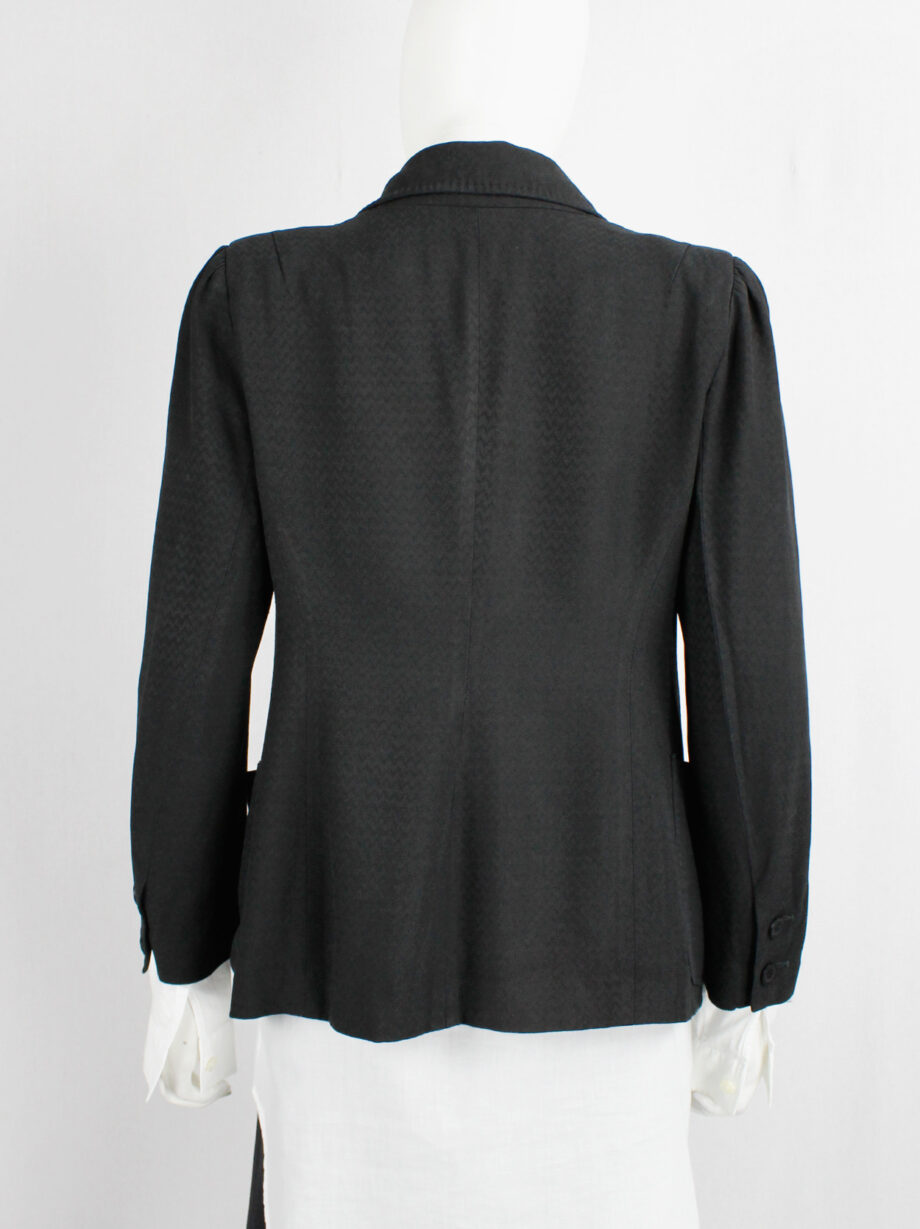 Ann Demeulemeester black cutaway blazer with cropped sleeves spring 1994 (4)