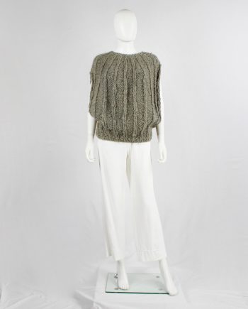BLESS n°48 brown heavy knitted top with interwoven reflective threads — 2013