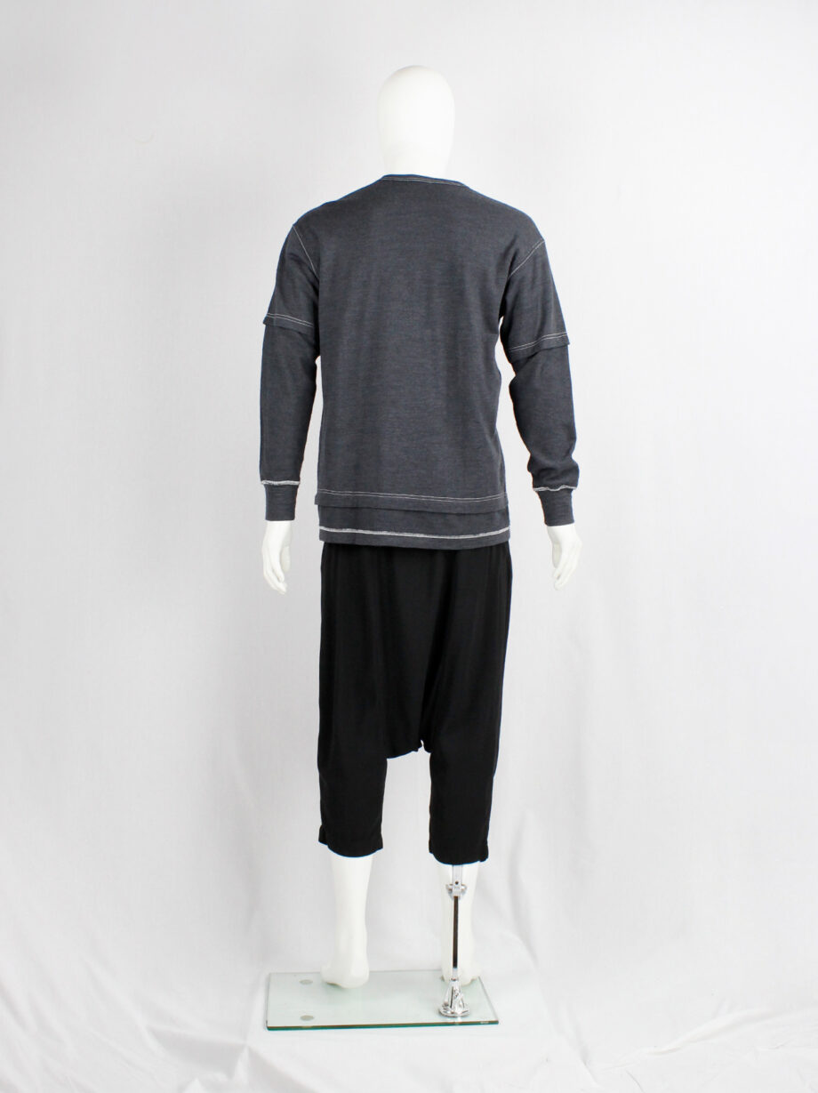 Comme des Garcons Homme grey jumper with faux t-shirt overlayer 1998 (3)