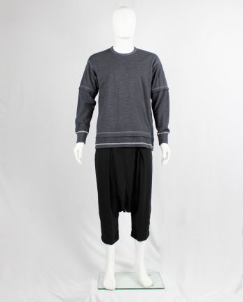 Comme des Garçons Homme grey jumper with a t-shirt layered over it — AD 1998