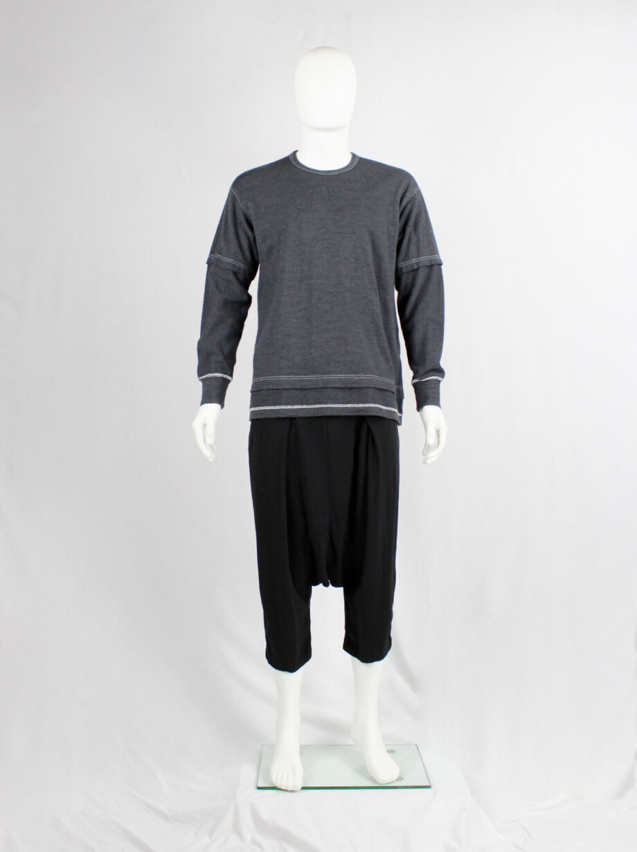 Comme des Garcons Homme grey jumper with faux t-shirt overlayer 1998 (8)