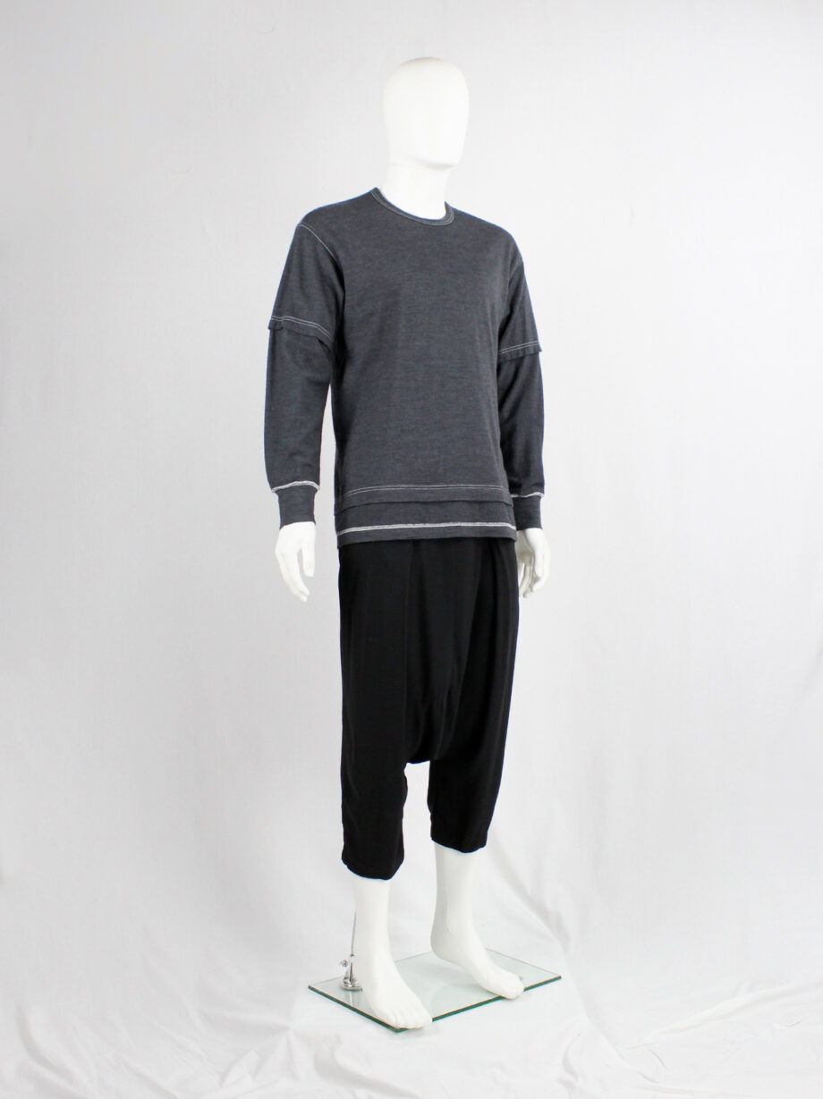 Comme des Garcons Homme grey jumper with faux t-shirt overlayer 1998 (9)