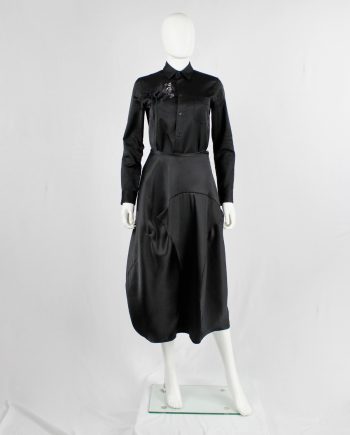 Comme des Garçons tricot black maxi skirt with bubble-shaped volume — AD 1999