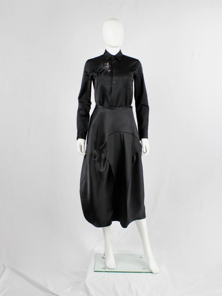 Comme des Garçons tricot black maxi skirt with bubble-shaped volume AD 1999 (15)