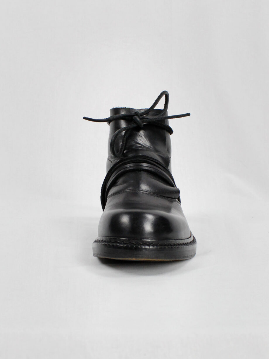 Dirk Bikkembergs black boots with flap and laces through the heel fall 1994 (21)