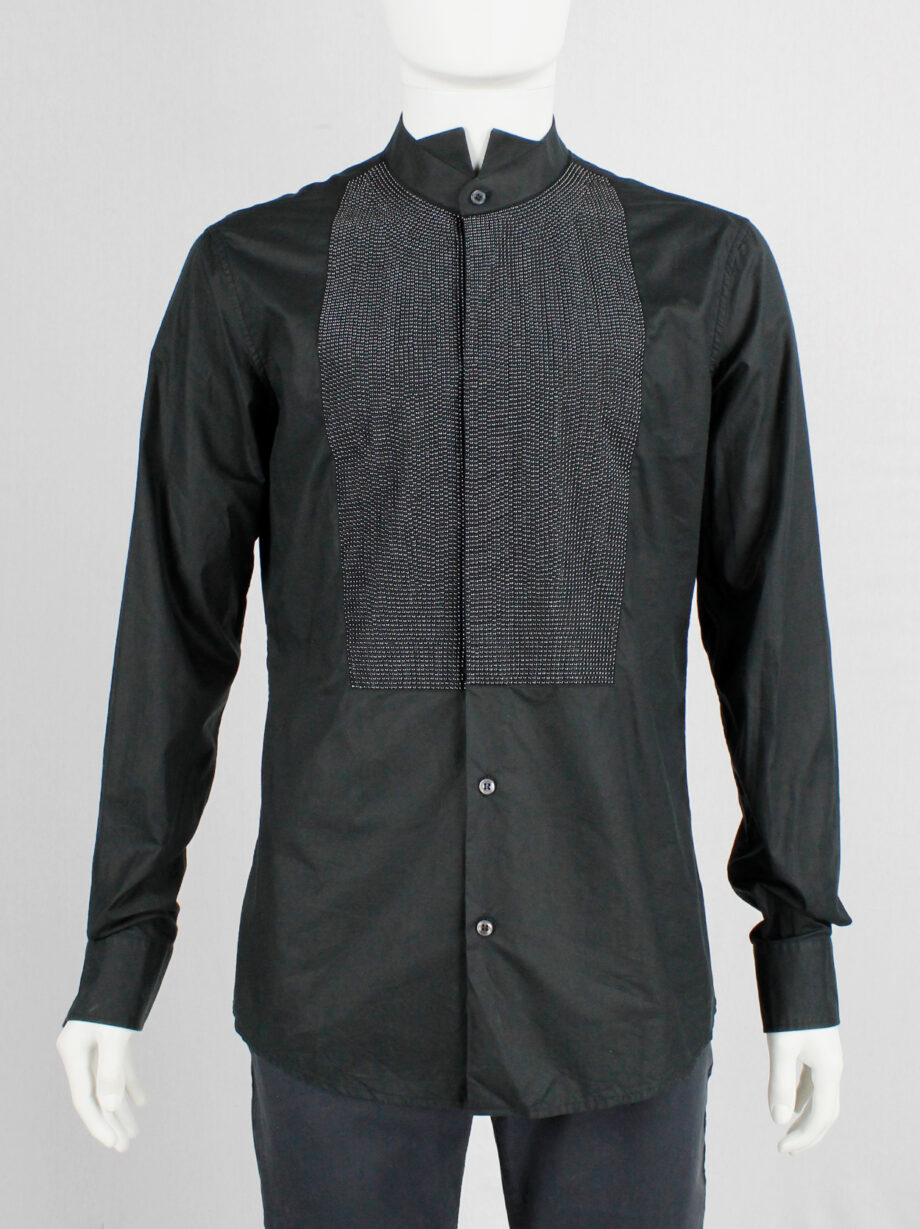 Maison Martin Margiela black victorian shirt with beaded bib spring 2008 (9)