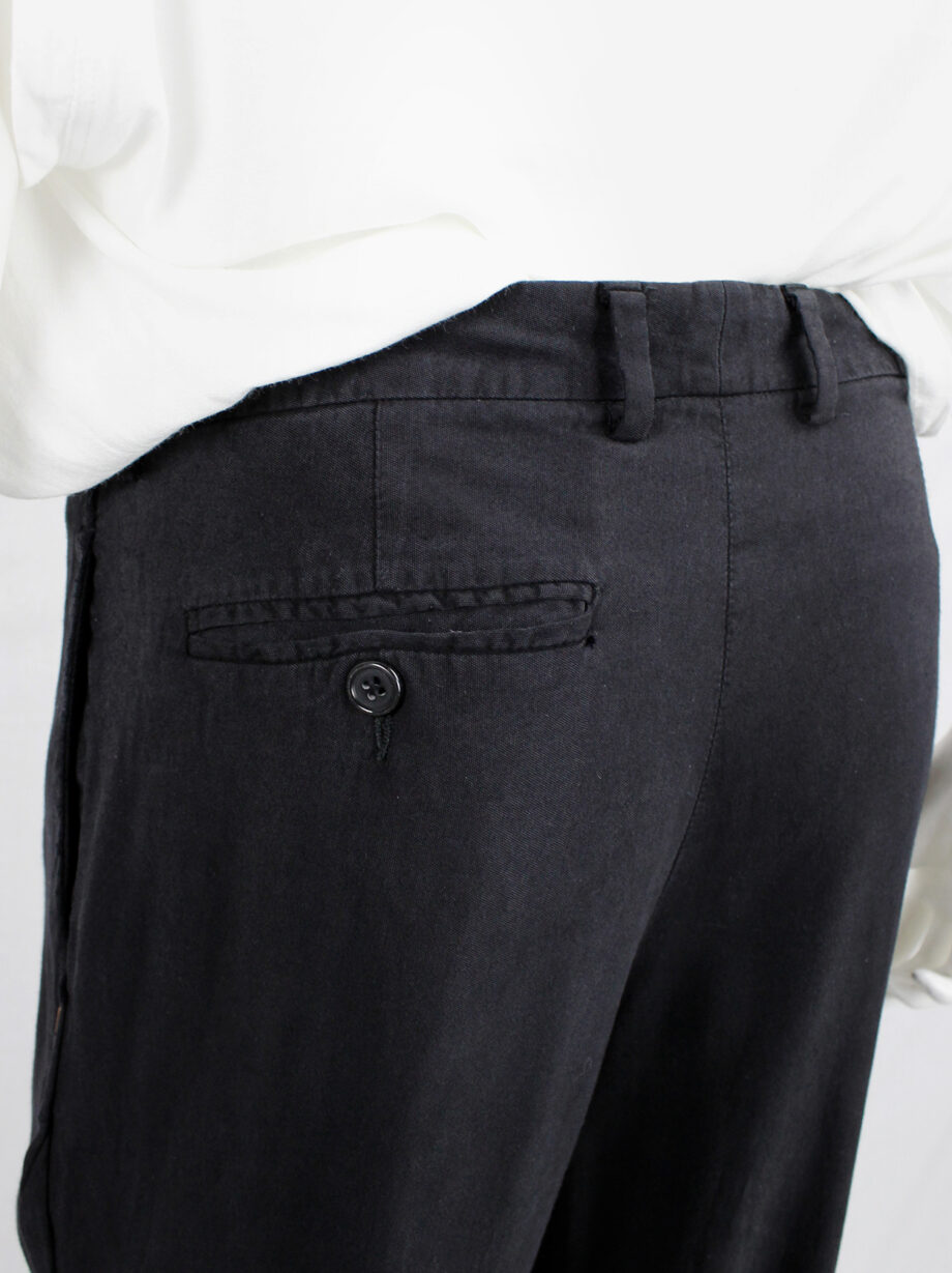 Maison Martin Margiela dark blue loose trousers with bronze staples spring 2007 (2)