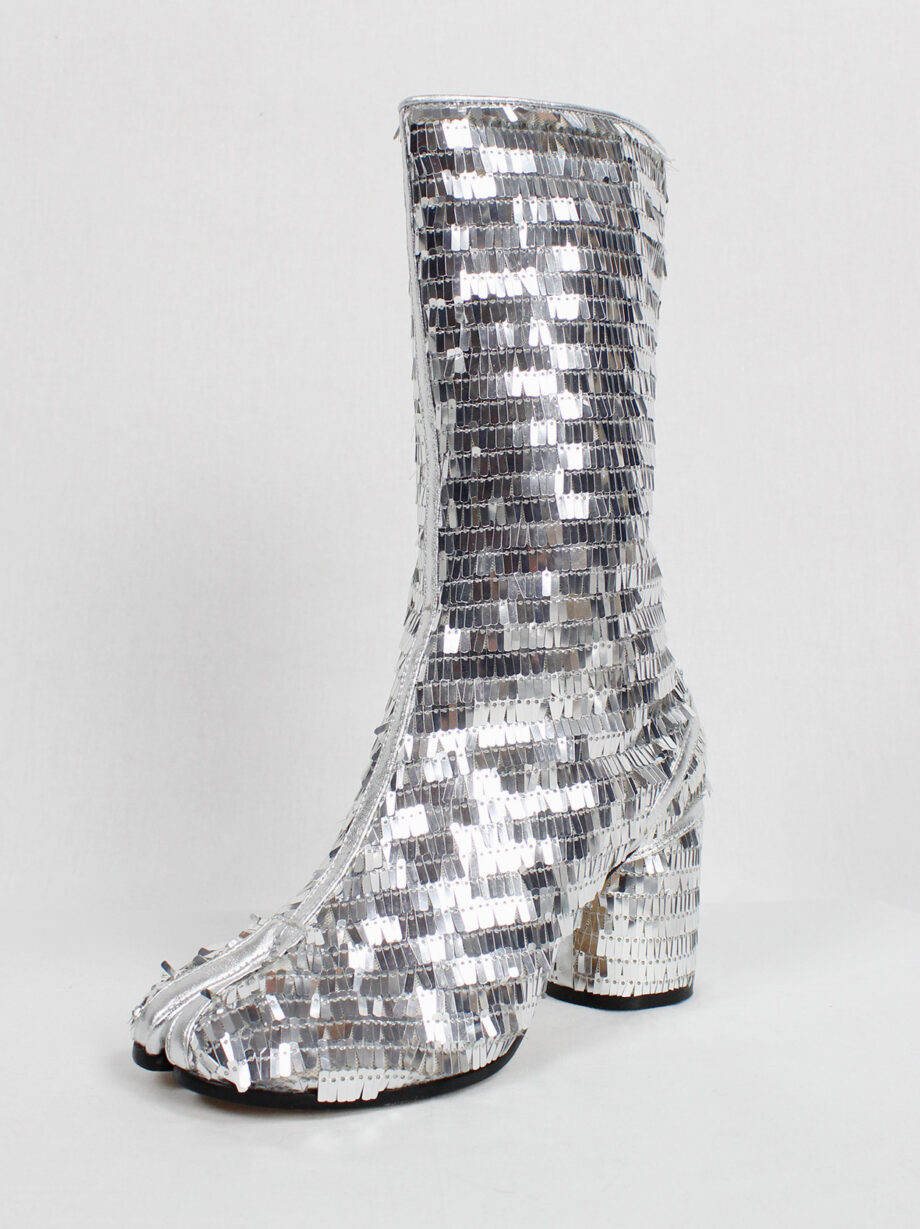 Maison Martin Margiela discot tabi boots covered in silver sequins (25)