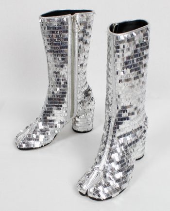 Maison Martin Margiela disco tabi boots covered in silver sequins (37)