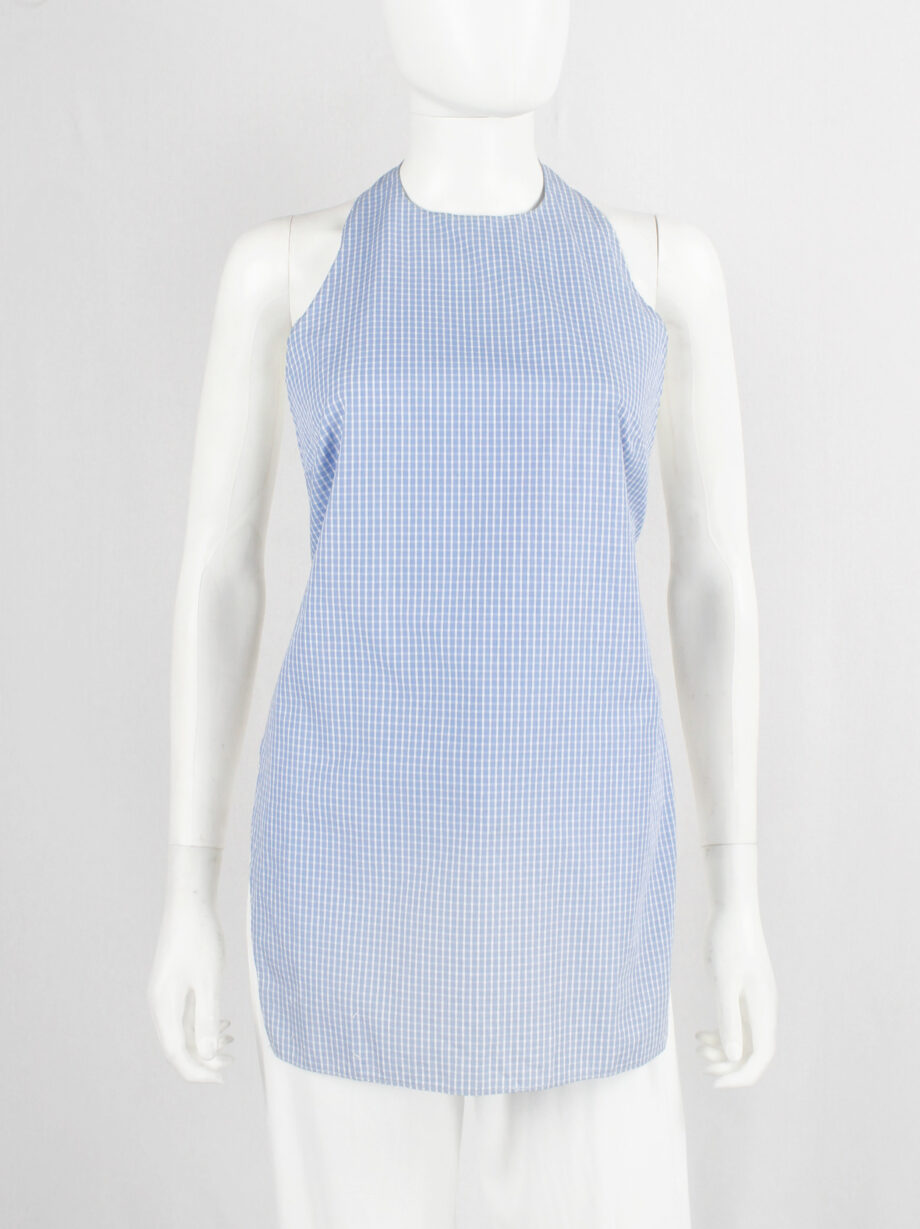 Maison Martin Margiela light blue gingham backless top with separate collar spring 2000 (16)