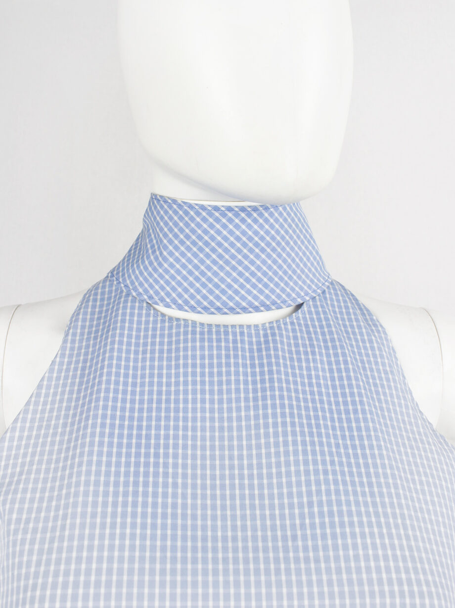Maison Martin Margiela light blue gingham backless top with separate collar spring 2000 (9)