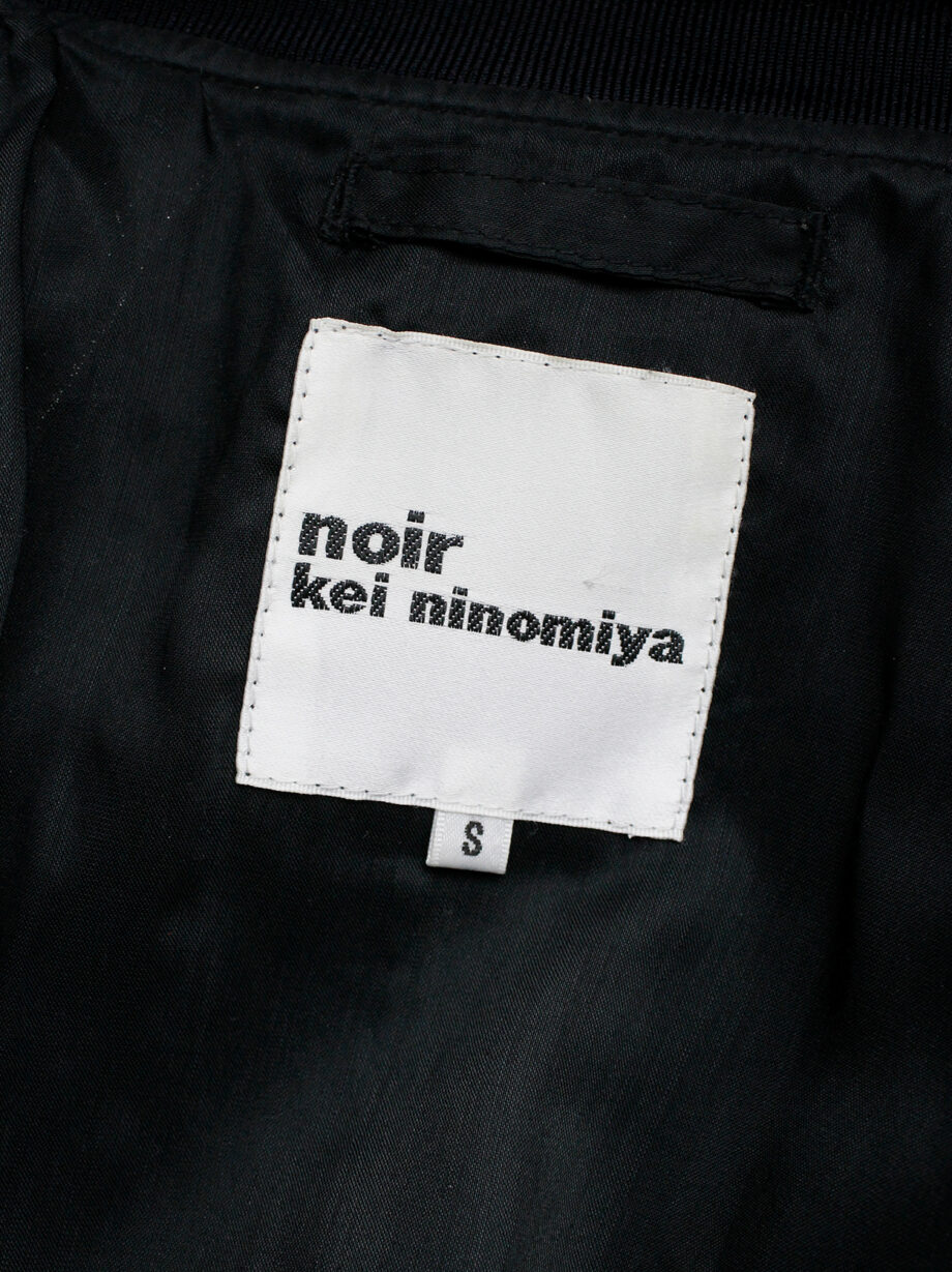 Noir Kei Ninomiya black bomber jacket with belted strap across the chest (6)