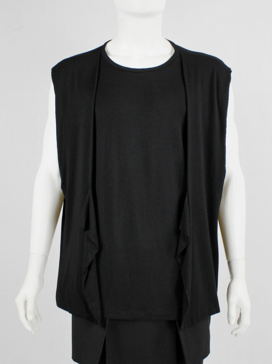 Rad by Rad Hourani black sleeveless top with attached geometric panels (11)
