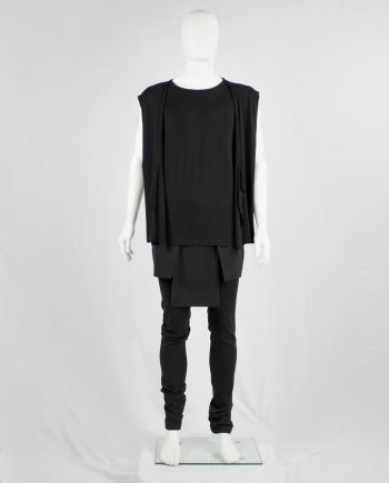 Rad by Rad Hourani black sleeveless top with attached geometric panels
