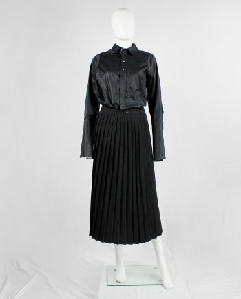 Y's Yohji Yamamoto black maxi skirt with sharp accordeon pleats