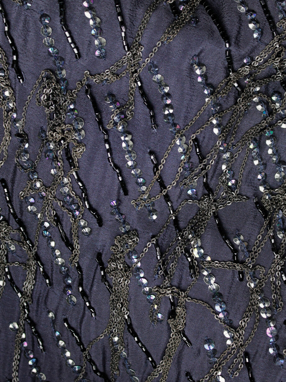 af Vandevorst dark purple draped waistcoat with sequins and metal chains spring 2014 (5)