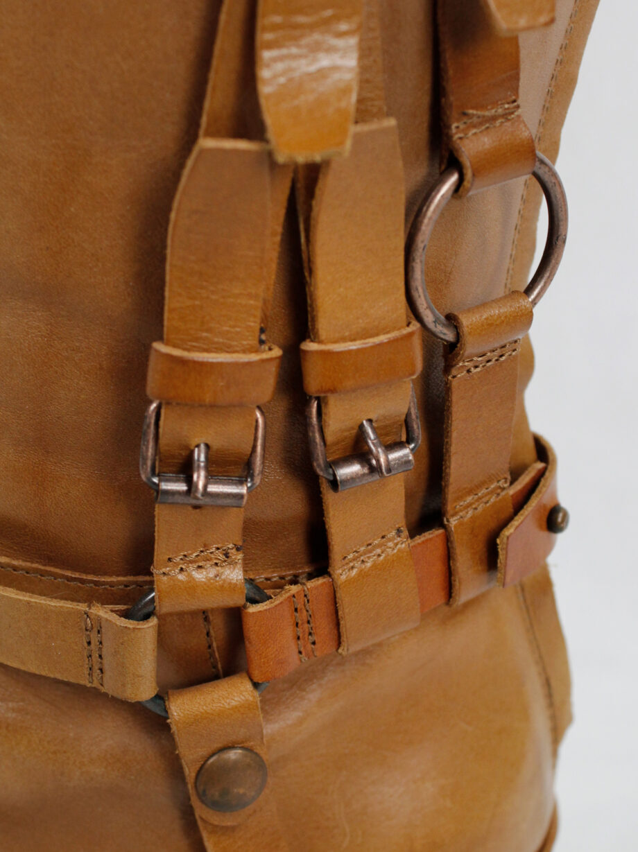 af Vandevorst tall cognac boots with leather horseriding straps fall 2011 (14)