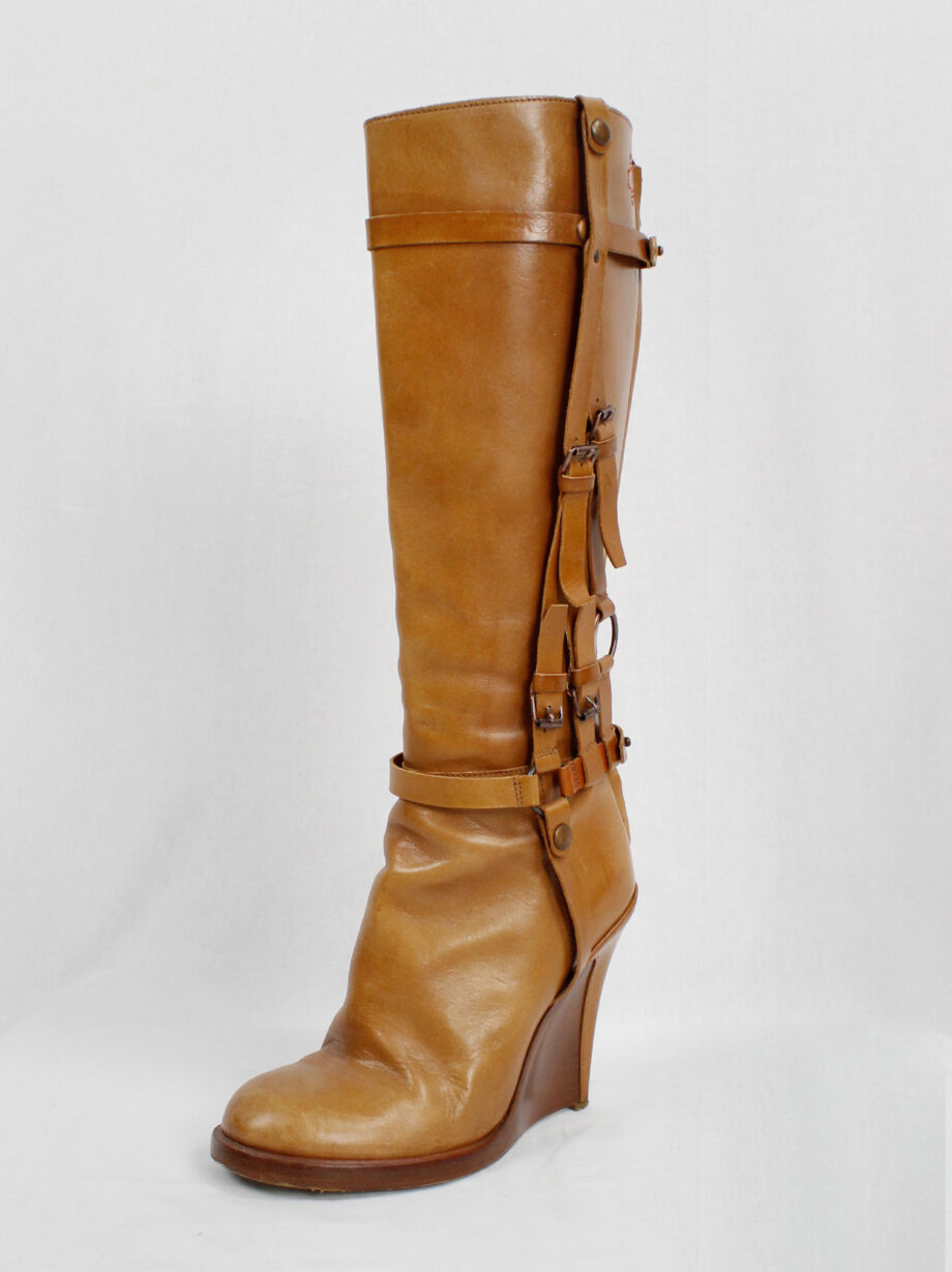 af Vandevorst tall cognac boots with leather horseriding straps fall 2011 (25)