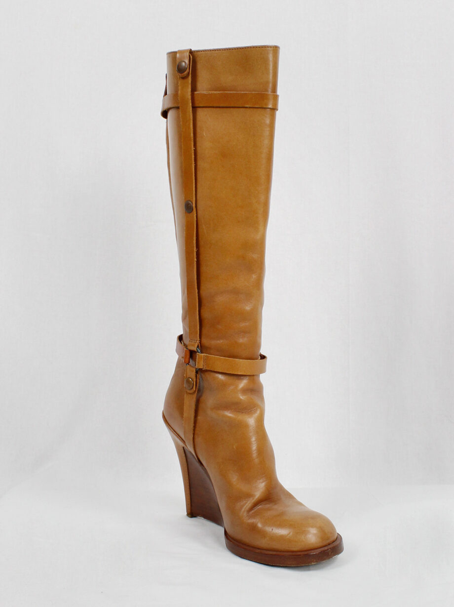 af Vandevorst tall cognac boots with leather horseriding straps fall 2011 (27)