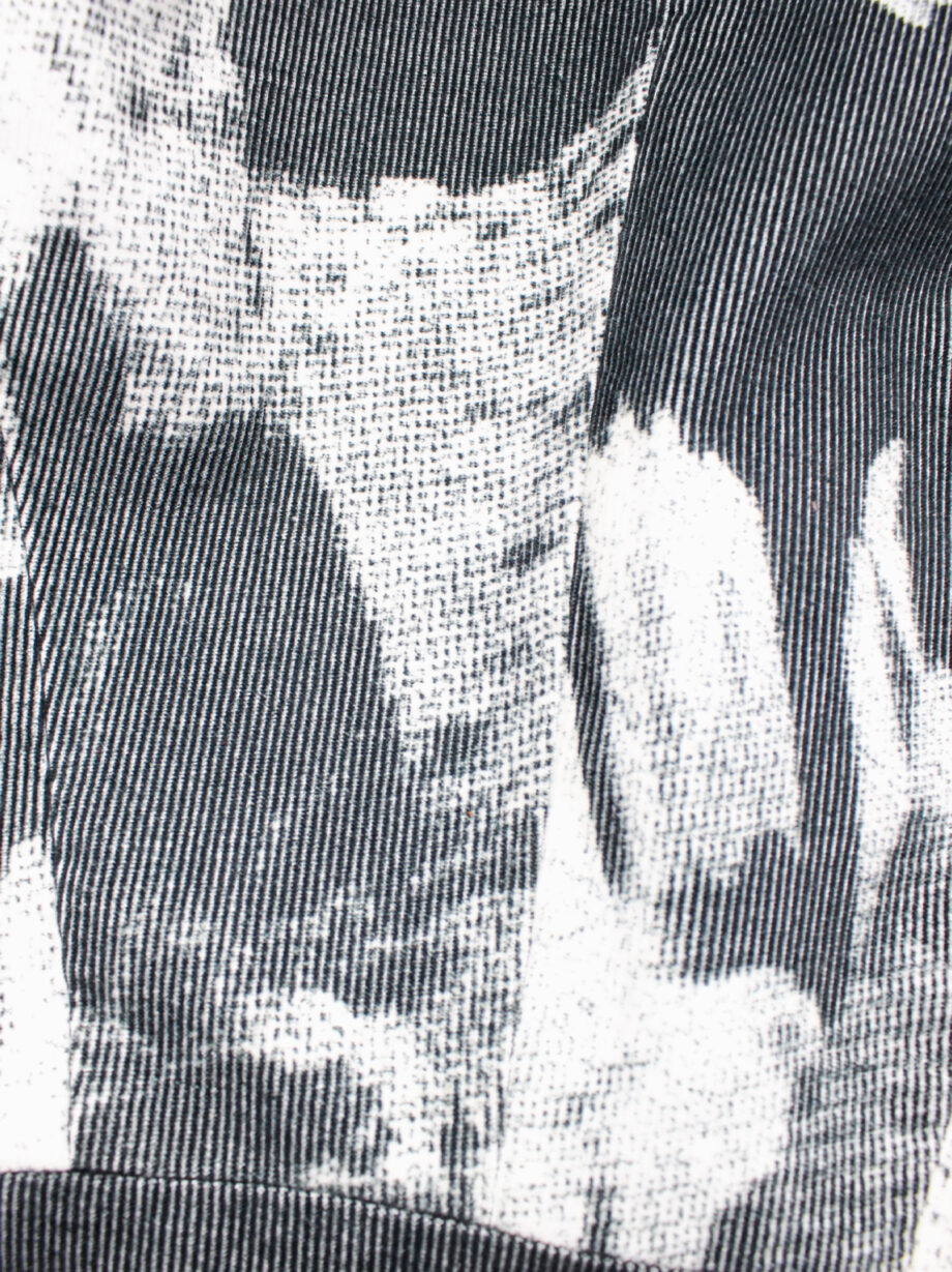 Ann Demeulemeester black and white bird print vest with standing neckline spring 2010 (3)