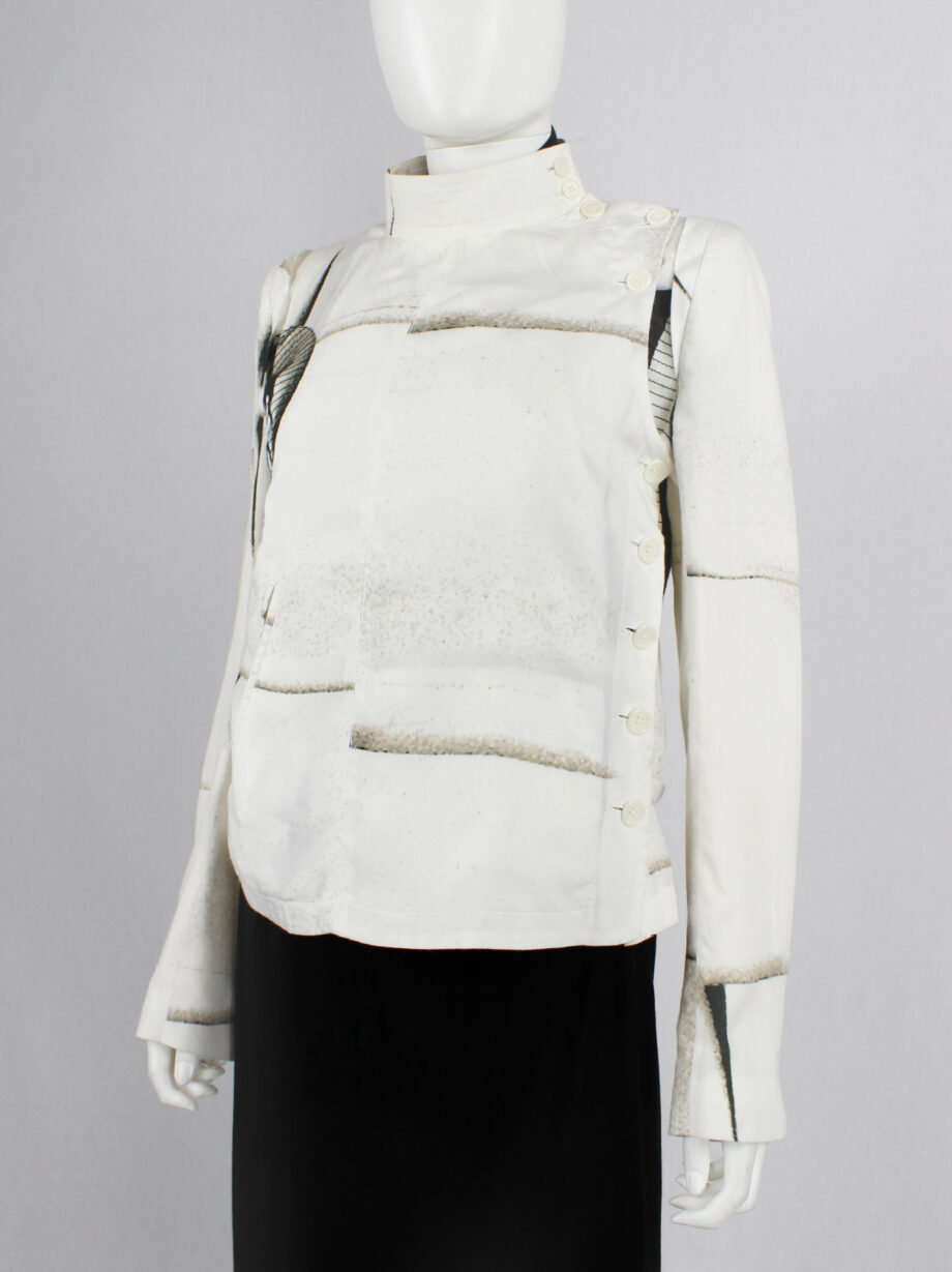 Ann Demeulemeester white buttoned fencing jacket with stitched panels spring 2011 (14)