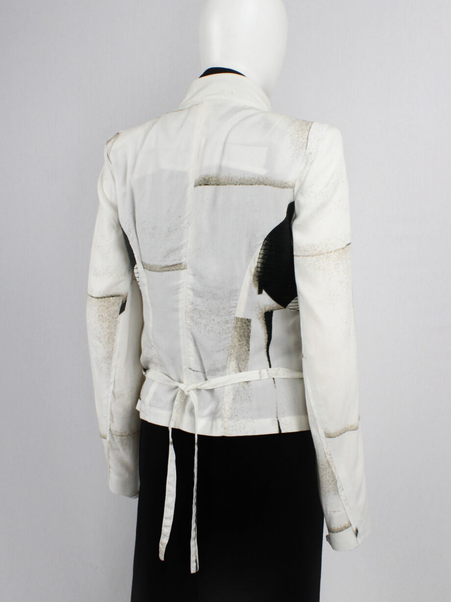 Ann Demeulemeester white buttoned fencing jacket with stitched panels spring 2011 (23)