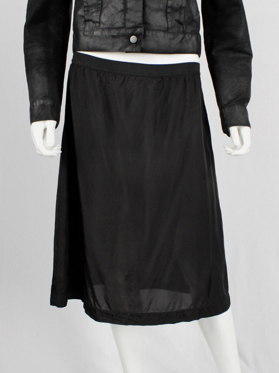 Maison Martin Margiela black skirt in shiny lining fabric fall 1995 (5)