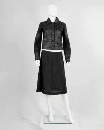 Maison Martin Margiela black skirt in shiny lining fabric — fall 1995