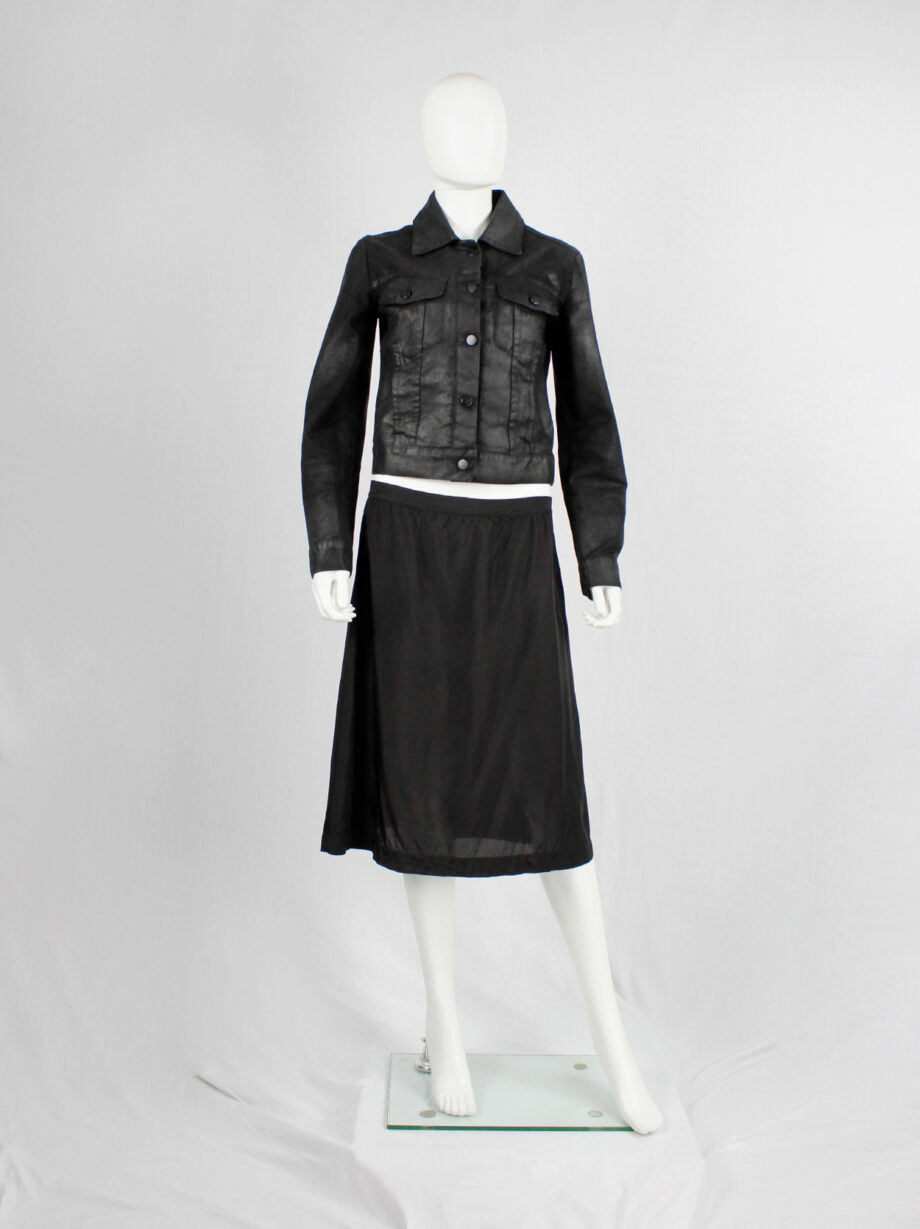 Maison Martin Margiela black skirt in shiny lining fabric fall 1995 (8)