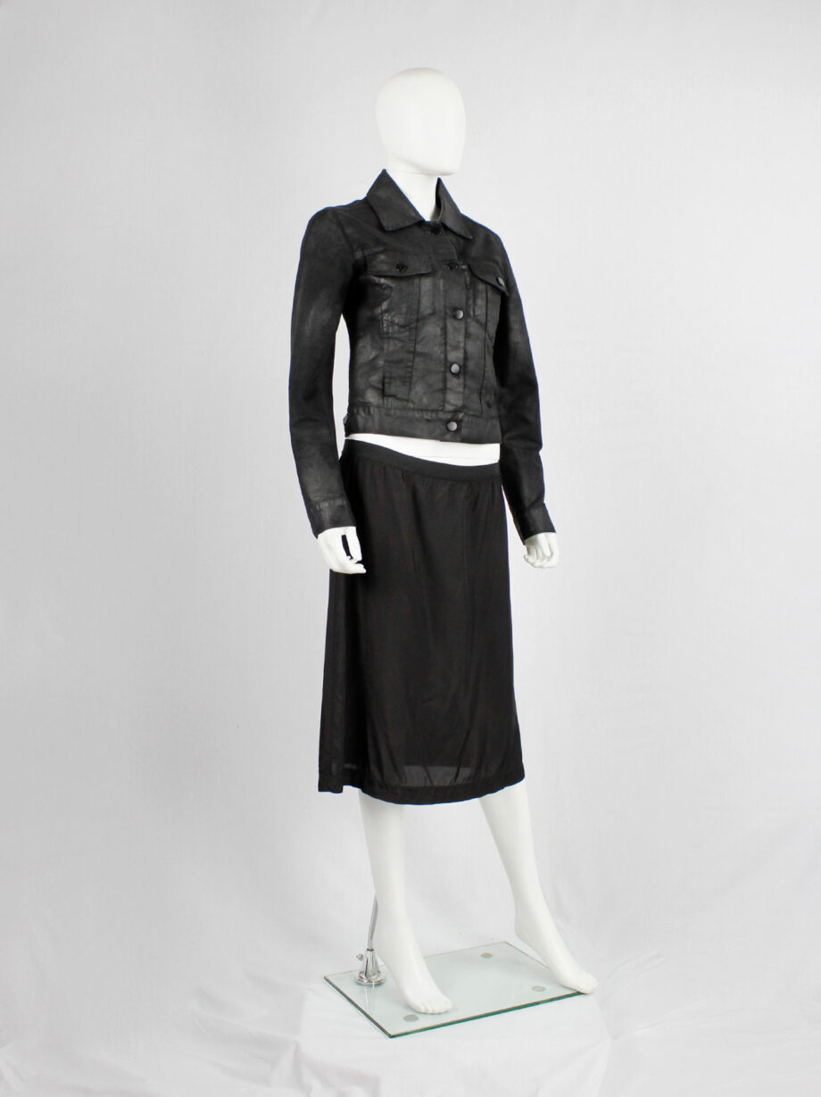 Maison Martin Margiela black skirt in shiny lining fabric fall 1995 (9)