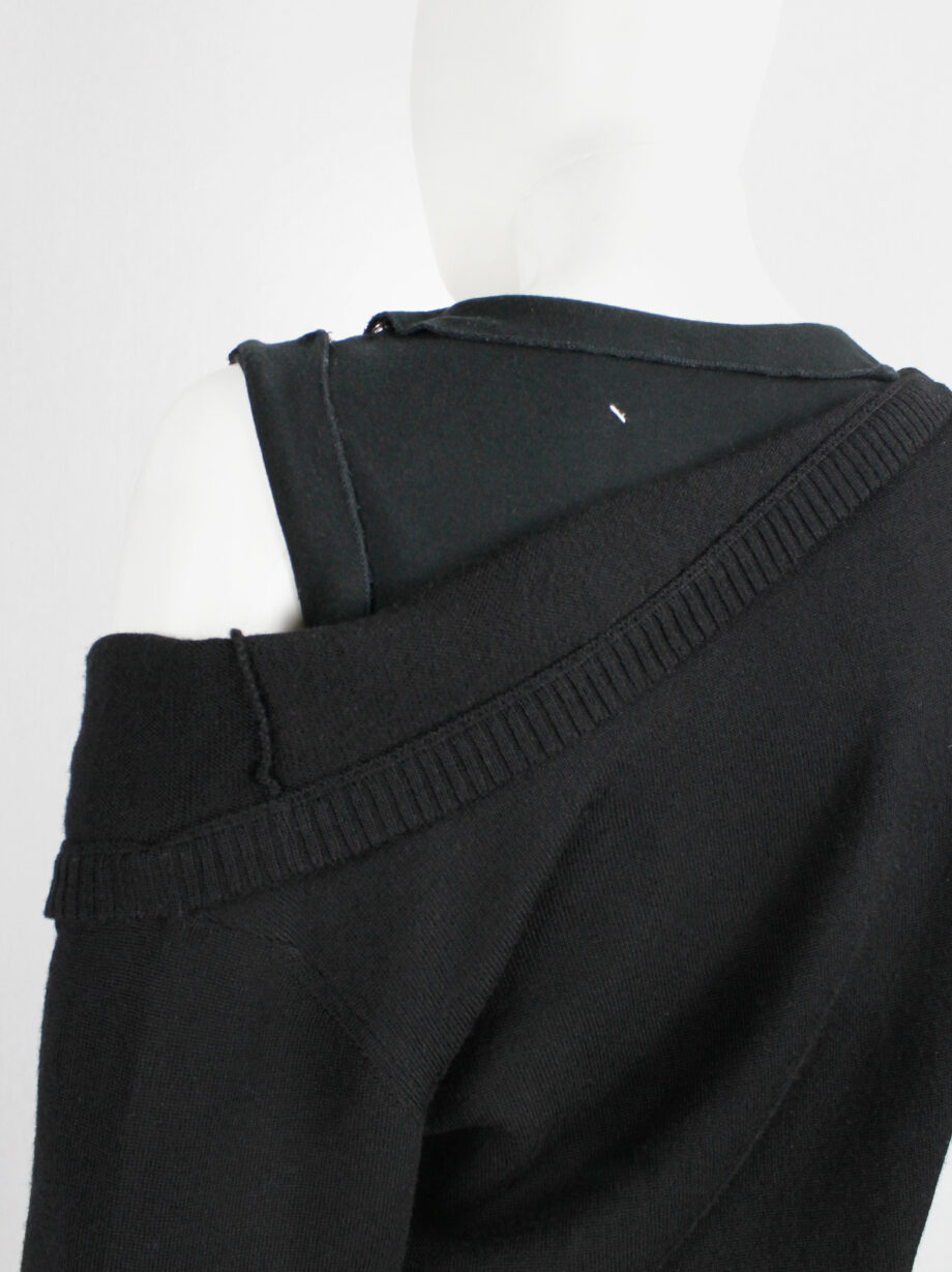 Maison Martin Margiela black stretched out cardigan falling off the shoulder fall 2006 (15)