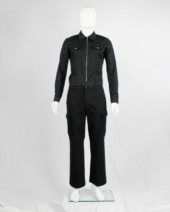 Xavier Delcour black denim jacket with trousers' waistband — 2000/2002