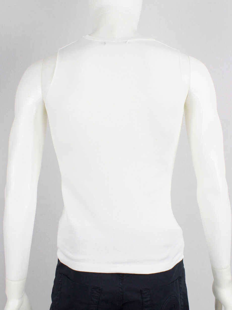 Xavier Delcour white sleeveless top with black horse shoe print spring 2003 (1)