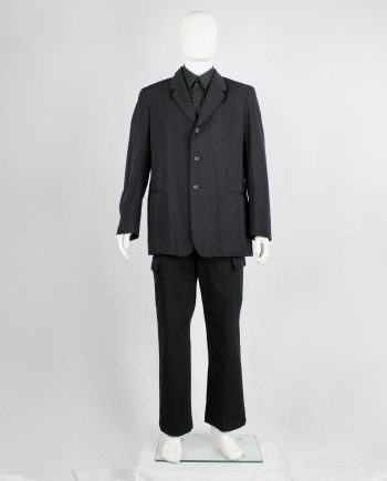 Yohji Yamamoto Pour Homme black classic blazer with double layered lapels