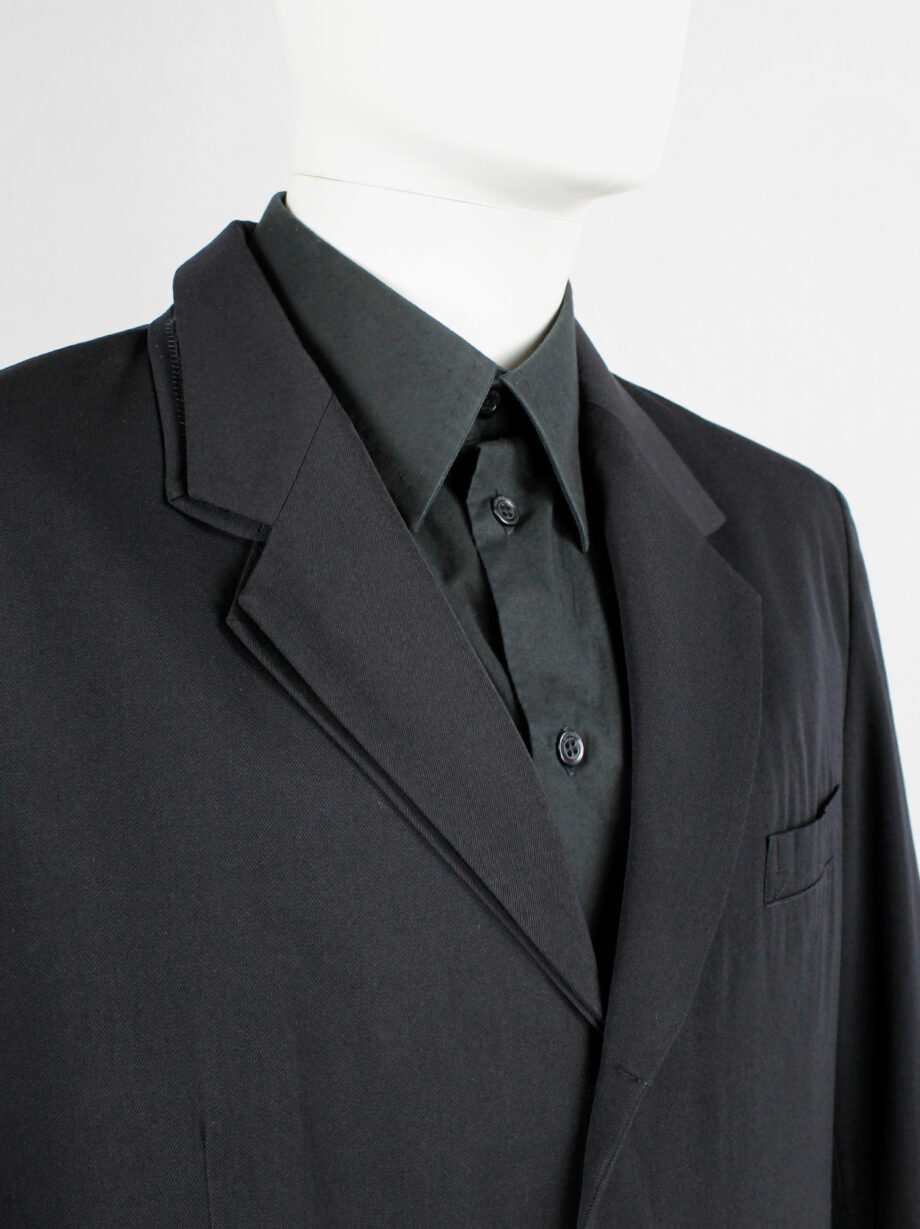 Yohji Yamamoto Pour Homme black classic blazer with double layered lapels (14)