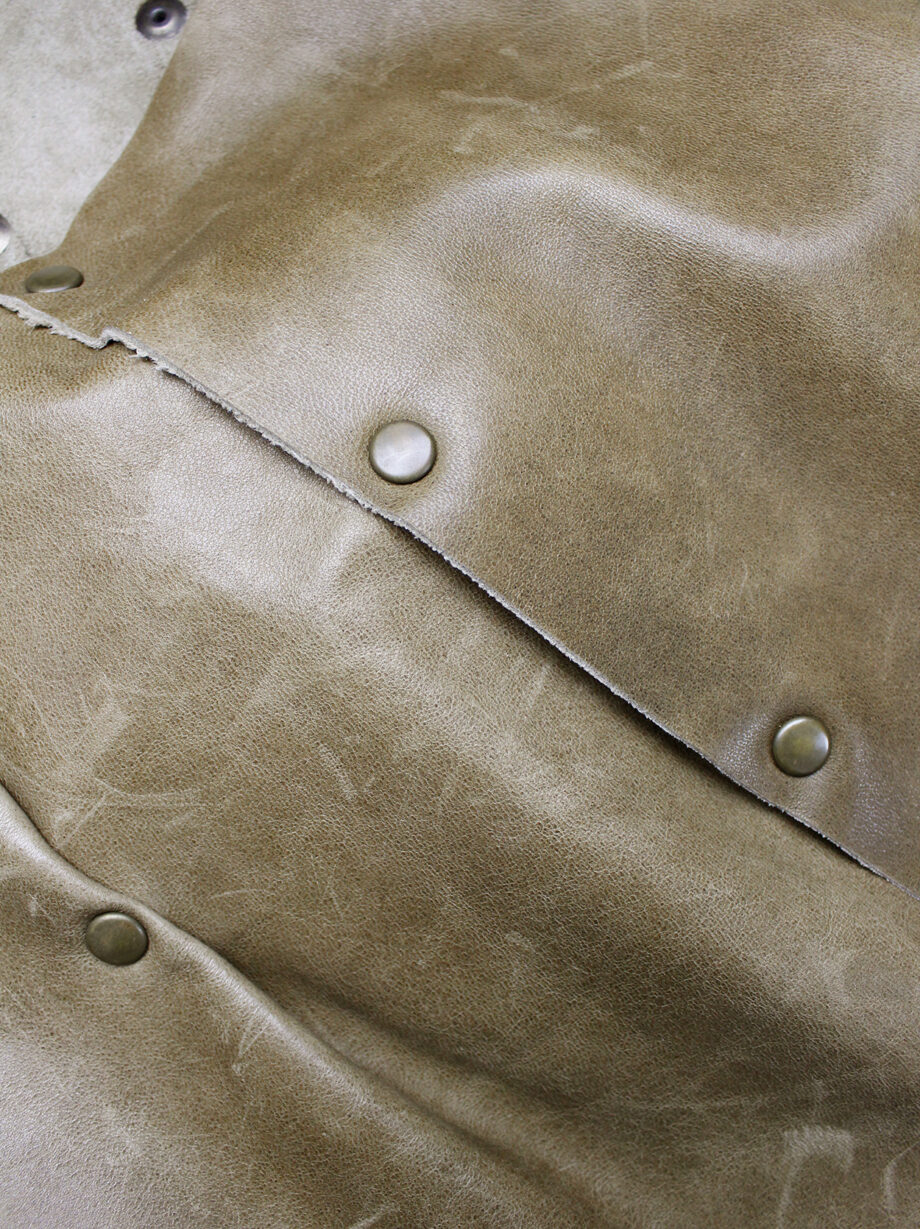 af Vandevorst brown leather miniskirt with bronze studs fall 1998 (1)