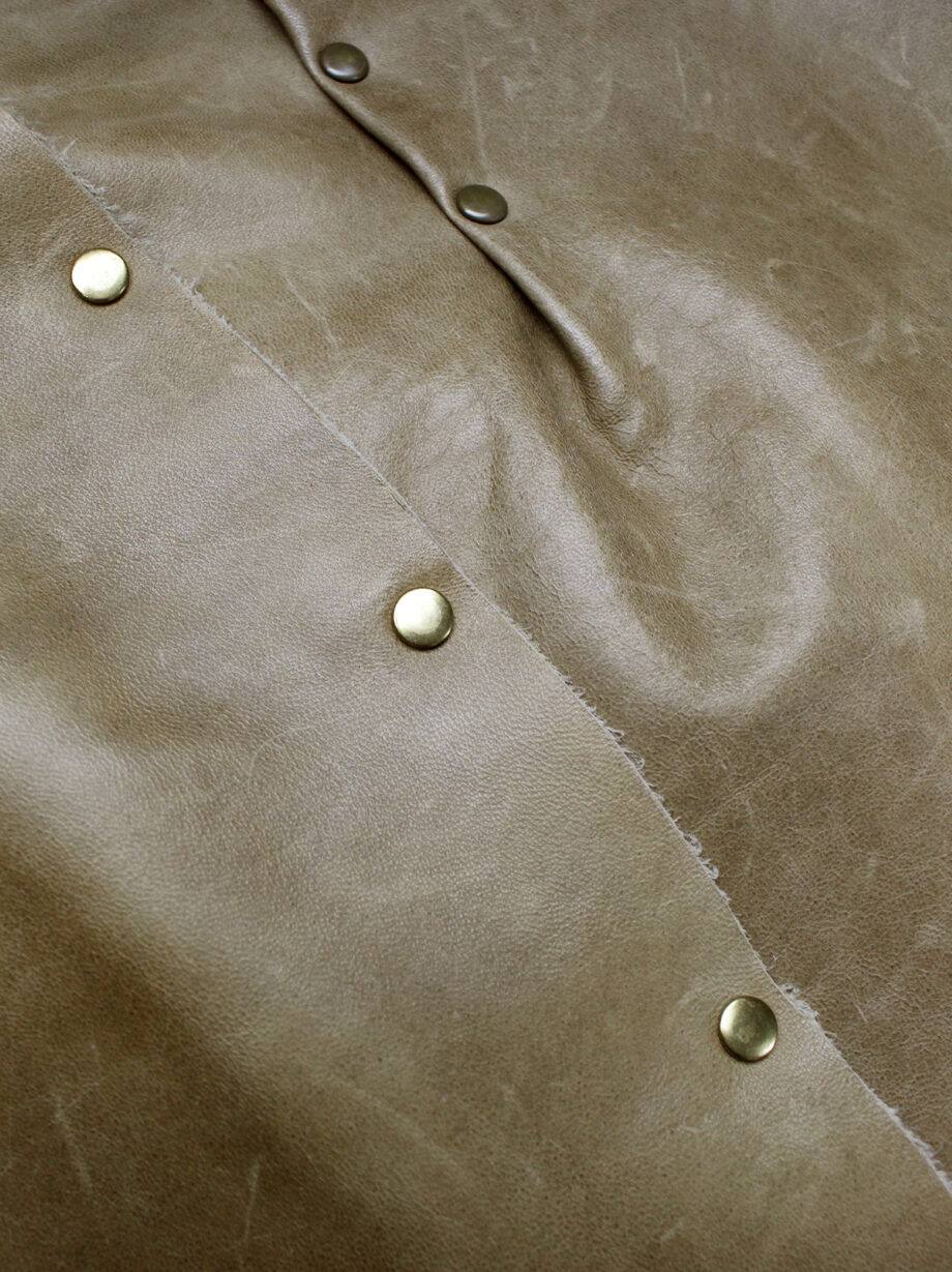 af Vandevorst brown leather miniskirt with bronze studs fall 1998 (17)