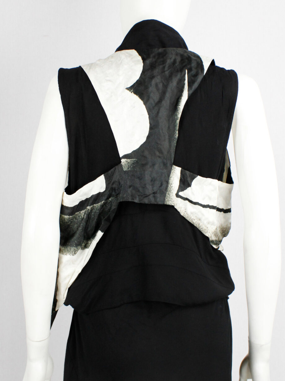 Ann Demeulemeester black and beige asymmetric waistcoat with detachable strap spring 2011 (7)