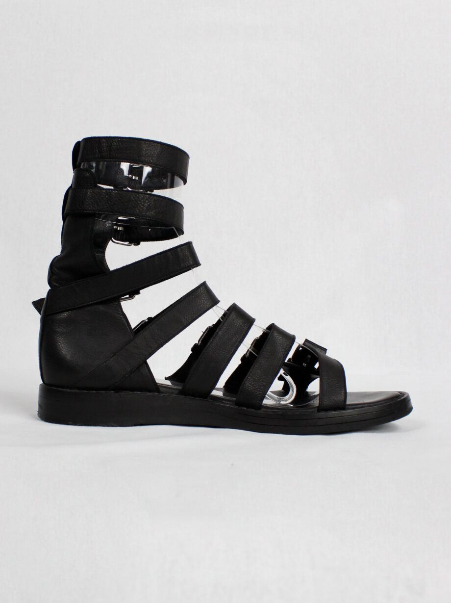 Ann Demeulemeester black flat gladiator sandals with belts spring 2010 (10)