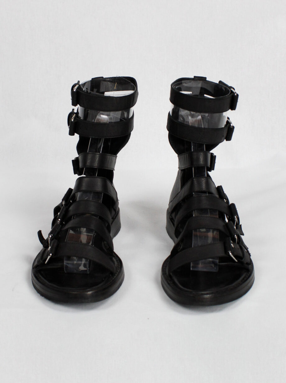 Ann Demeulemeester black flat gladiator sandals with belts spring 2010 (15)