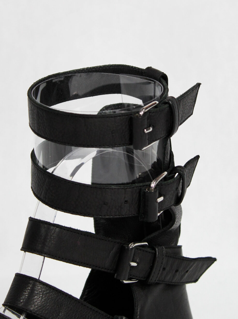 Ann Demeulemeester black flat gladiator sandals with belts spring 2010 (18)