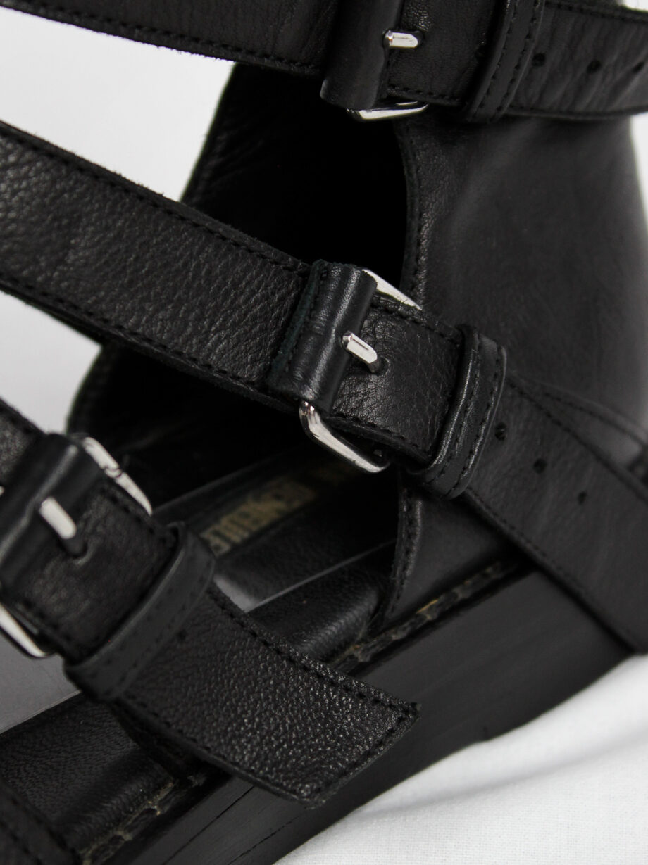 Ann Demeulemeester black flat gladiator sandals with belts spring 2010 (19)