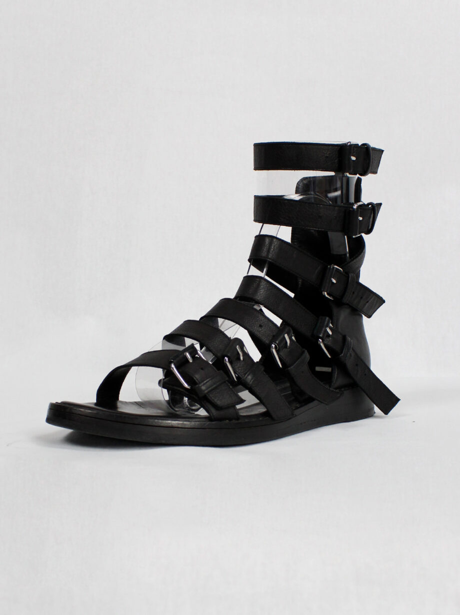 Ann Demeulemeester black flat gladiator sandals with belts spring 2010 (7)